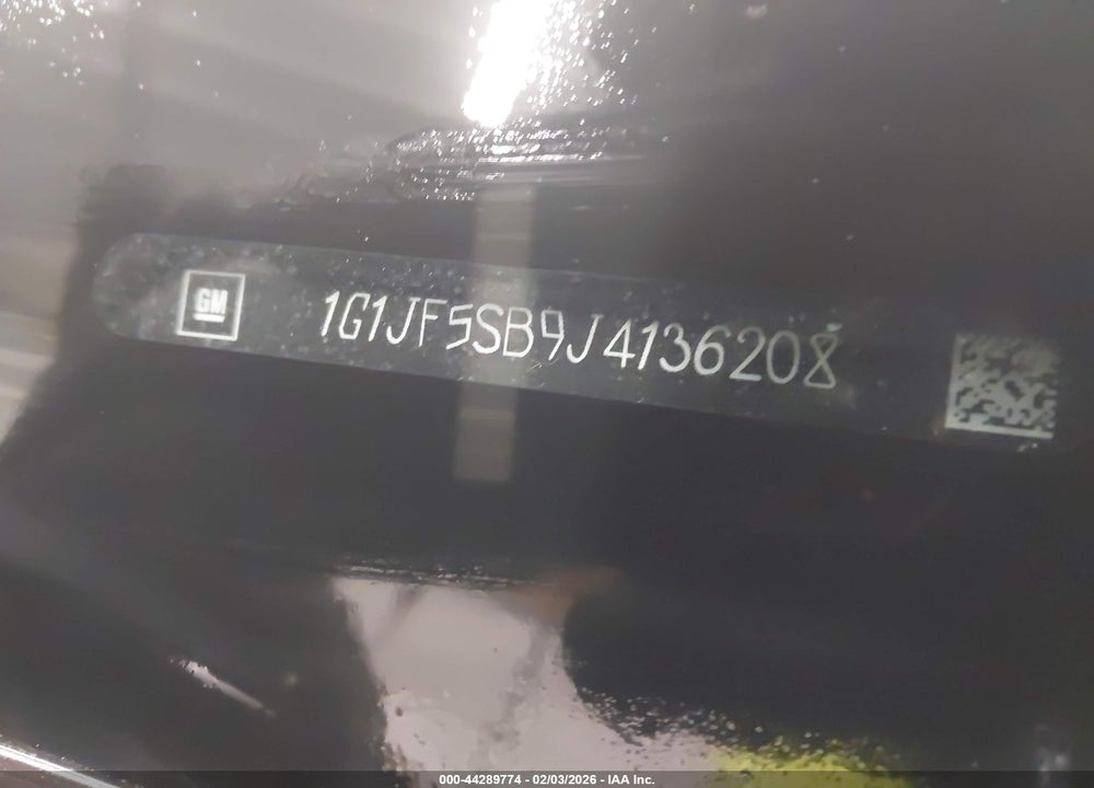 2018 CHEVROLET SONIC PREMIER AUTO VIN: 1G1JF5SB9J4136208