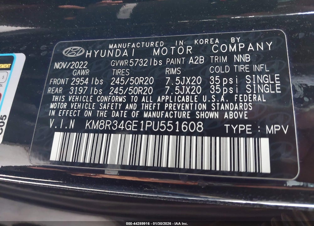 2023 HYUNDAI PALISADE XRT VIN: KM8R34GE1PU551608