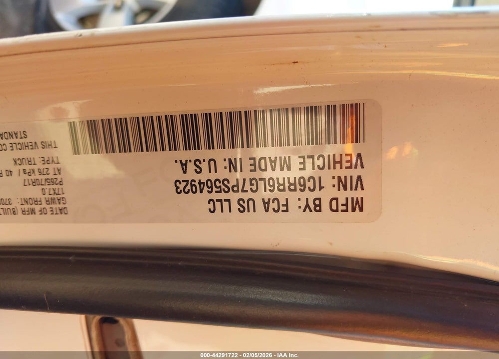 2023 RAM 1500 CLASSIC SLT  4X2 5'7 BOX VIN: 1C6RR6LG7PS564923