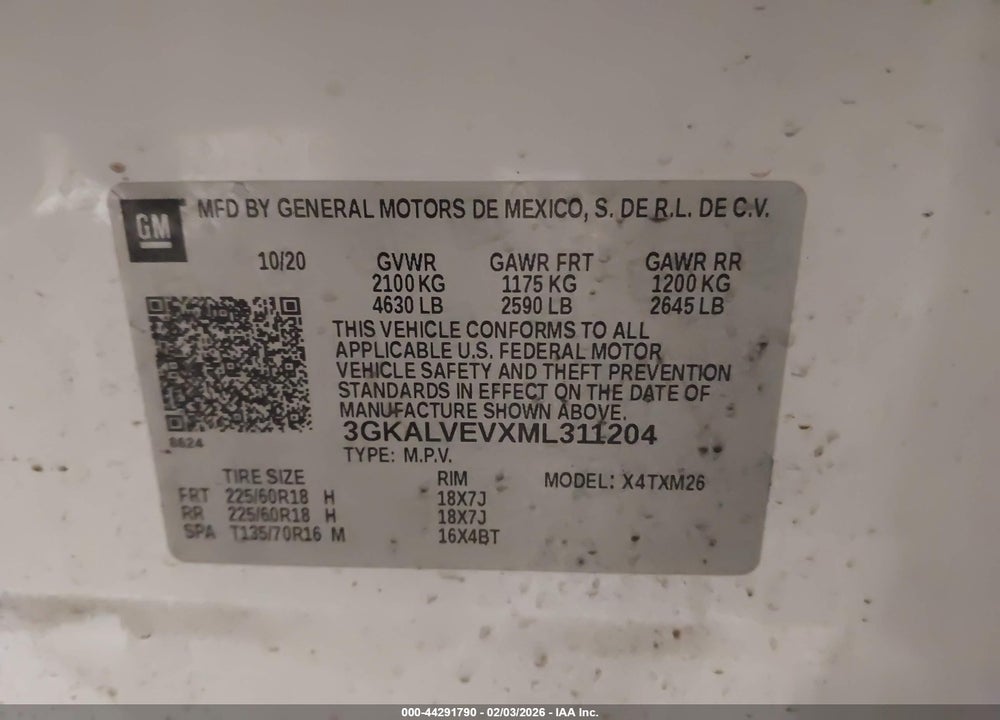 2021 GMC TERRAIN AWD SLT VIN: 3GKALVEVXML311204