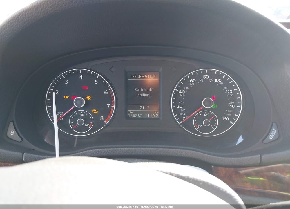 2012 VOLKSWAGEN PASSAT 2.5L SEL PREMIUM VIN: 1VWCP7A30CC092222