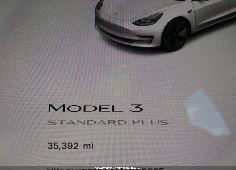 2021 TESLA MODEL 3 STANDARD RANGE PLUS REAR-WHEEL DRIVE VIN: 5YJ3E1EA2MF096825