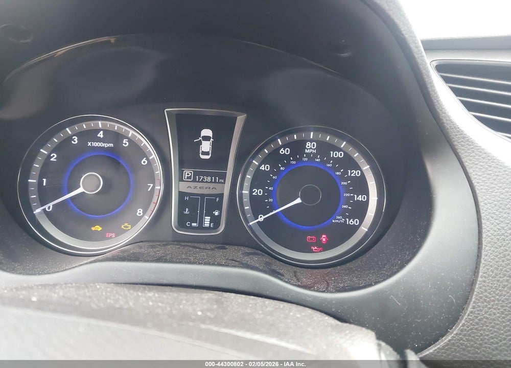 2012 HYUNDAI AZERA VIN: KMHFG4JG7CA134426