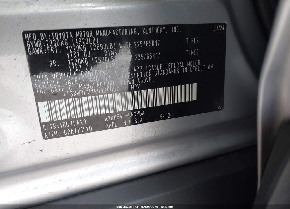 2024 TOYOTA RAV4 HYBRID XLE VIN: 4T3RWRFV1RU130052