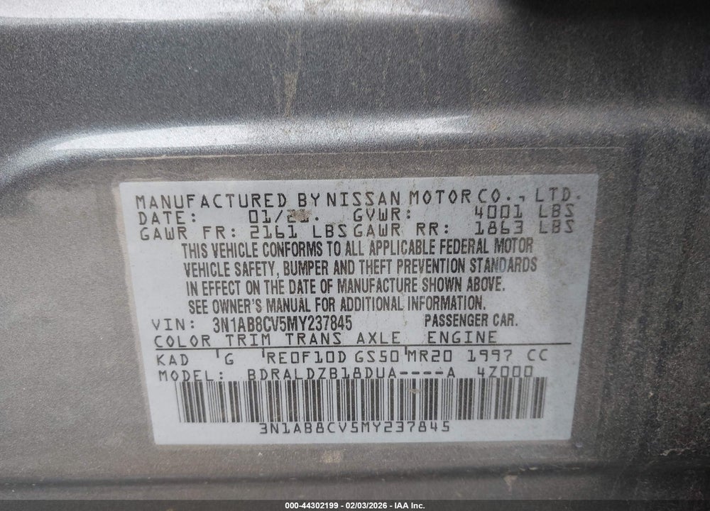 2021 NISSAN SENTRA SV XTRONIC CVT VIN: 3N1AB8CV5MY237845