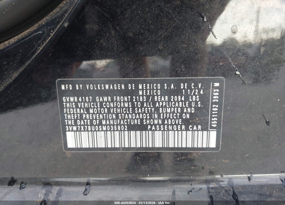 2025 VOLKSWAGEN JETTA 1.5T SE VIN: 3VW7X7BU0SM035802