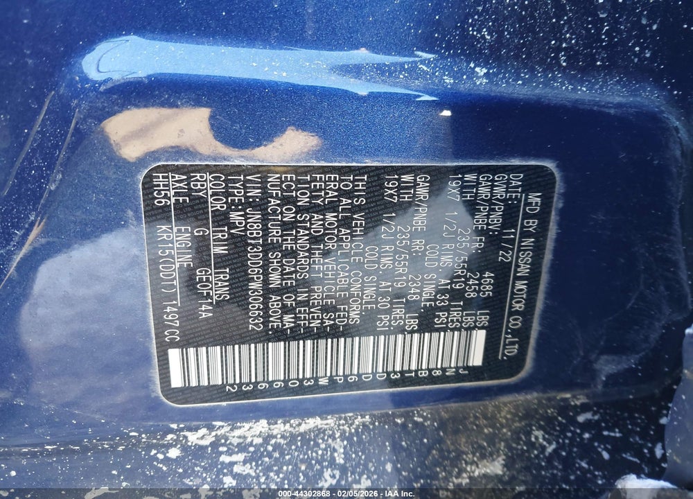 2023 NISSAN ROGUE PLATINUM INTELLIGENT AWD VIN: JN8BT3DD6PW306632