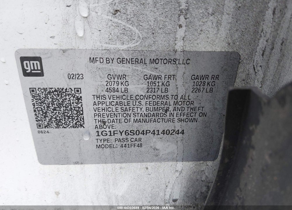 2023 CHEVROLET BOLT EUV FWD LT VIN: 1G1FY6S04P4140244
