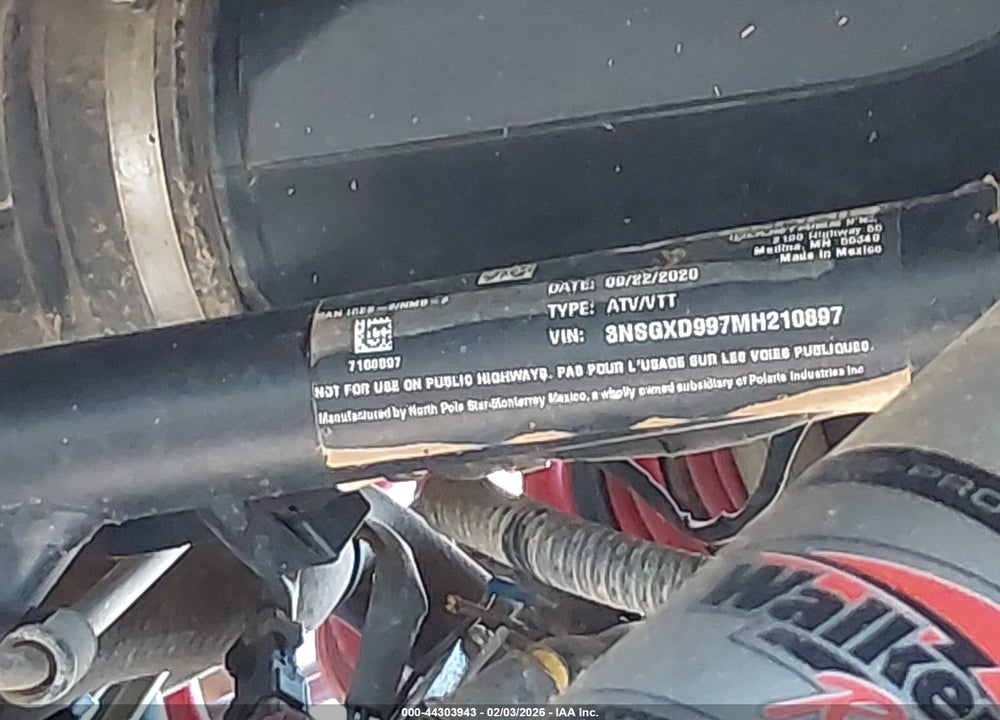 2021 POLARIS GENERAL XP 1000 DELUXE VIN: 3NSGXD997MH210897