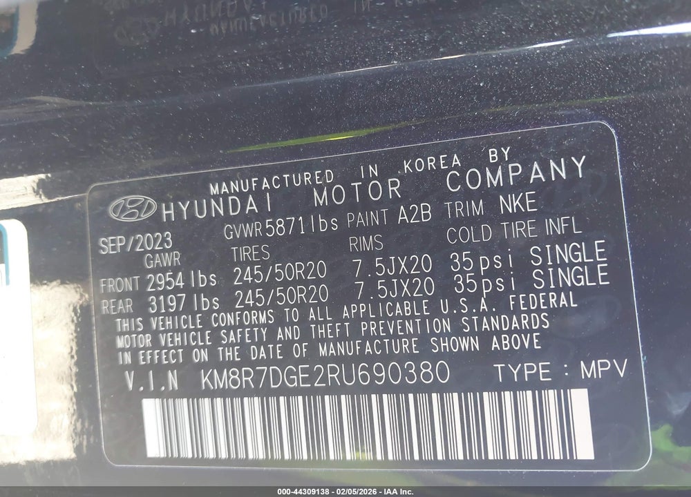 2024 HYUNDAI PALISADE CALLIGRAPHY NIGHT EDITION VIN: KM8R7DGE2RU690380