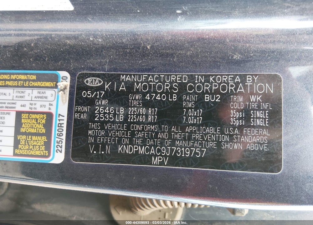 2018 KIA SPORTAGE LX VIN: KNDPMCAC9J7319757