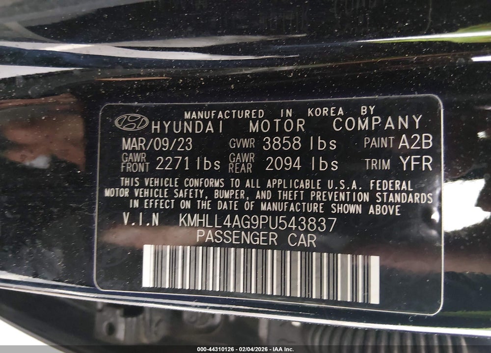 2023 HYUNDAI ELANTRA SE VIN: KMHLL4AG9PU543837