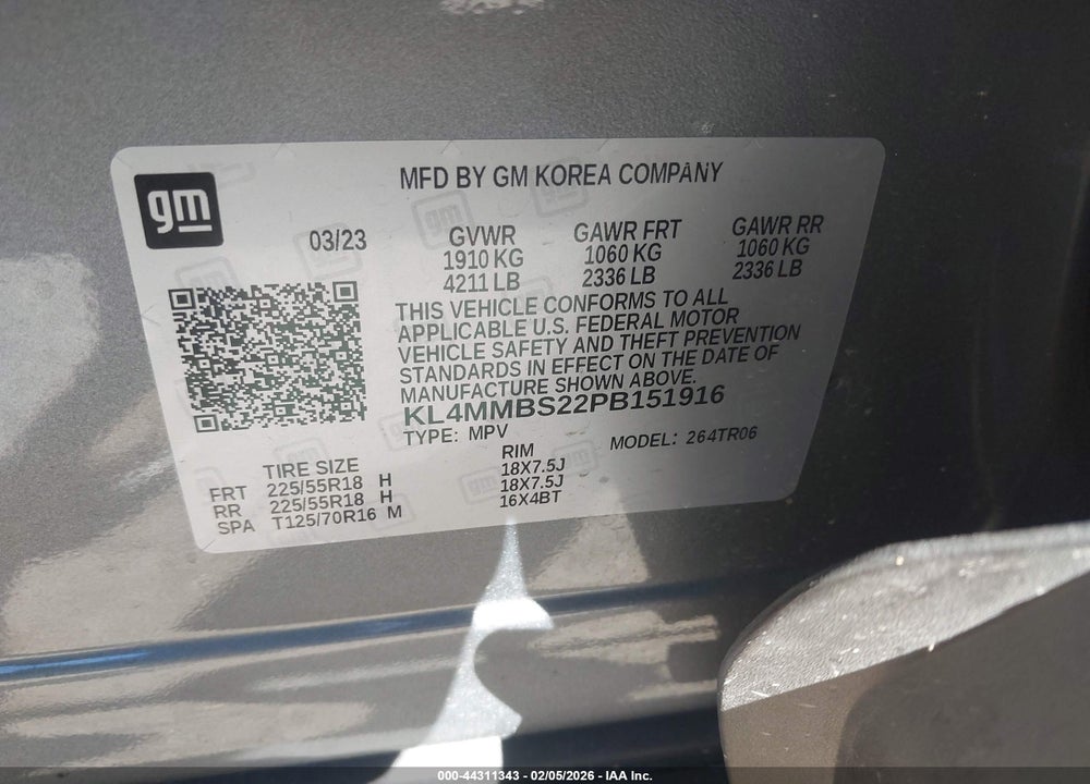 2023 BUICK ENCORE GX PREFERRED FWD VIN: KL4MMBS22PB151916