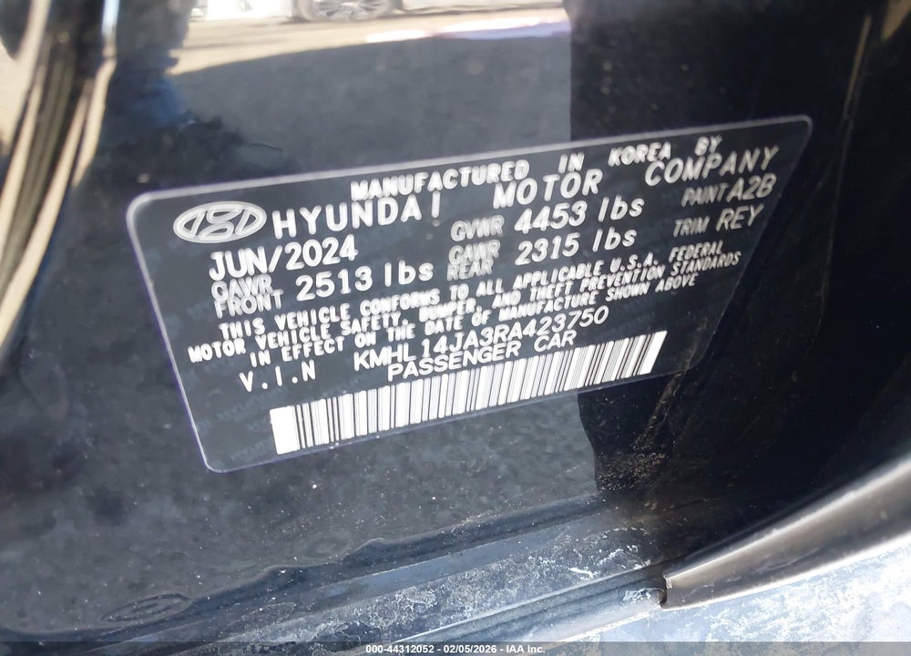 2024 HYUNDAI SONATA SEL VIN: KMHL14JA3RA423750