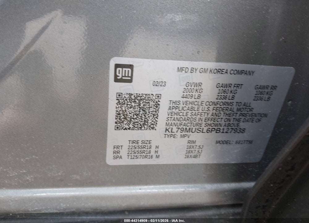 2023 CHEVROLET TRAILBLAZER AWD RS VIN: KL79MUSL6PB127938
