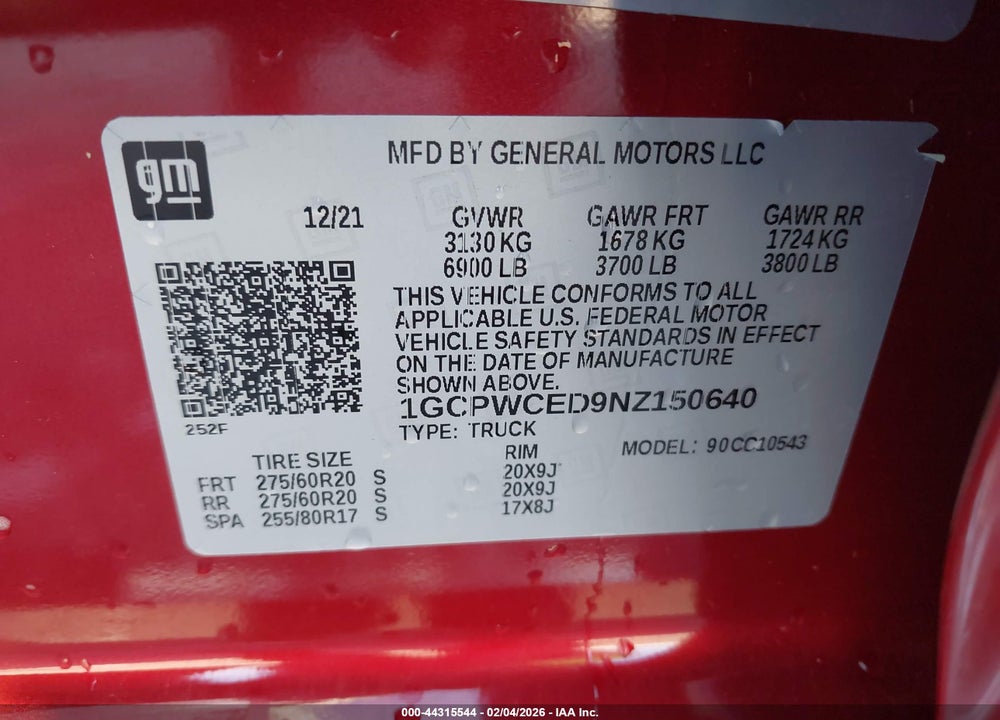 2022 CHEVROLET SILVERADO 1500 LTD LT VIN: 1GCPWCED9NZ150640