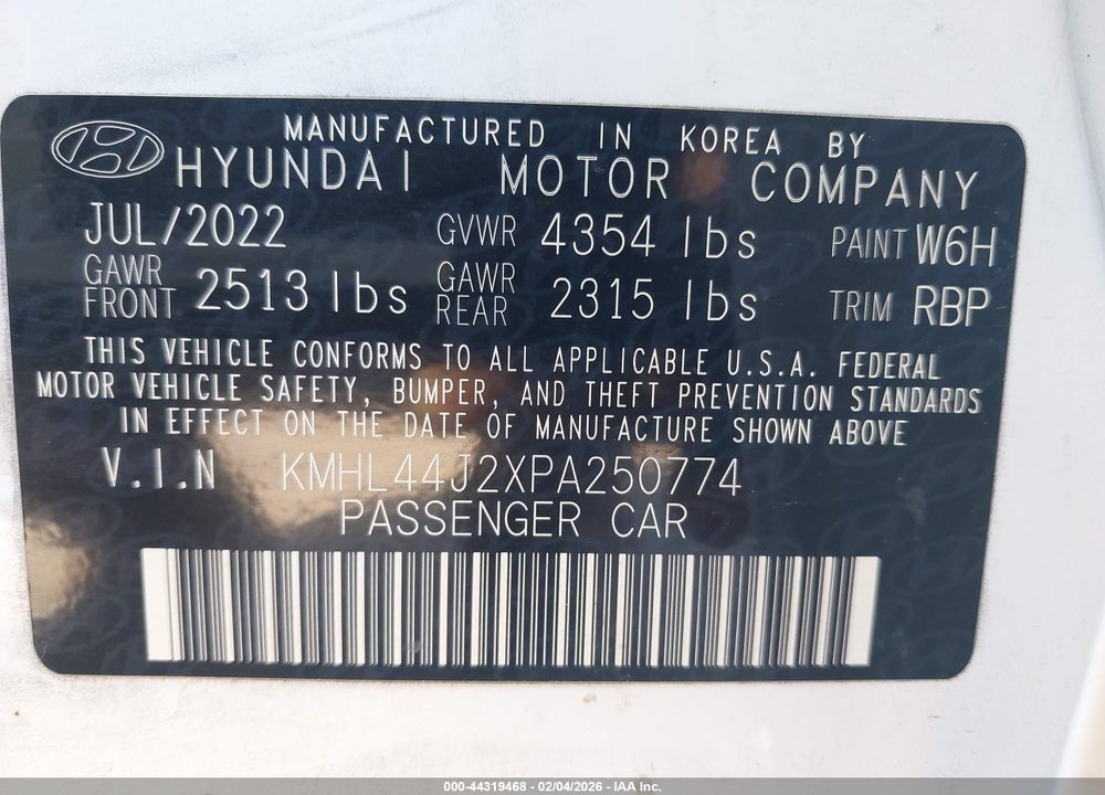 2023 HYUNDAI SONATA SEL PLUS VIN: KMHL44J2XPA250774
