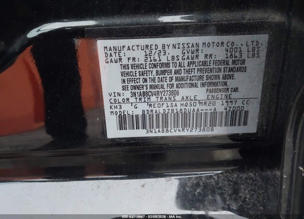 2024 NISSAN SENTRA SV XTRONIC CVT VIN: 3N1AB8CV4RY273808