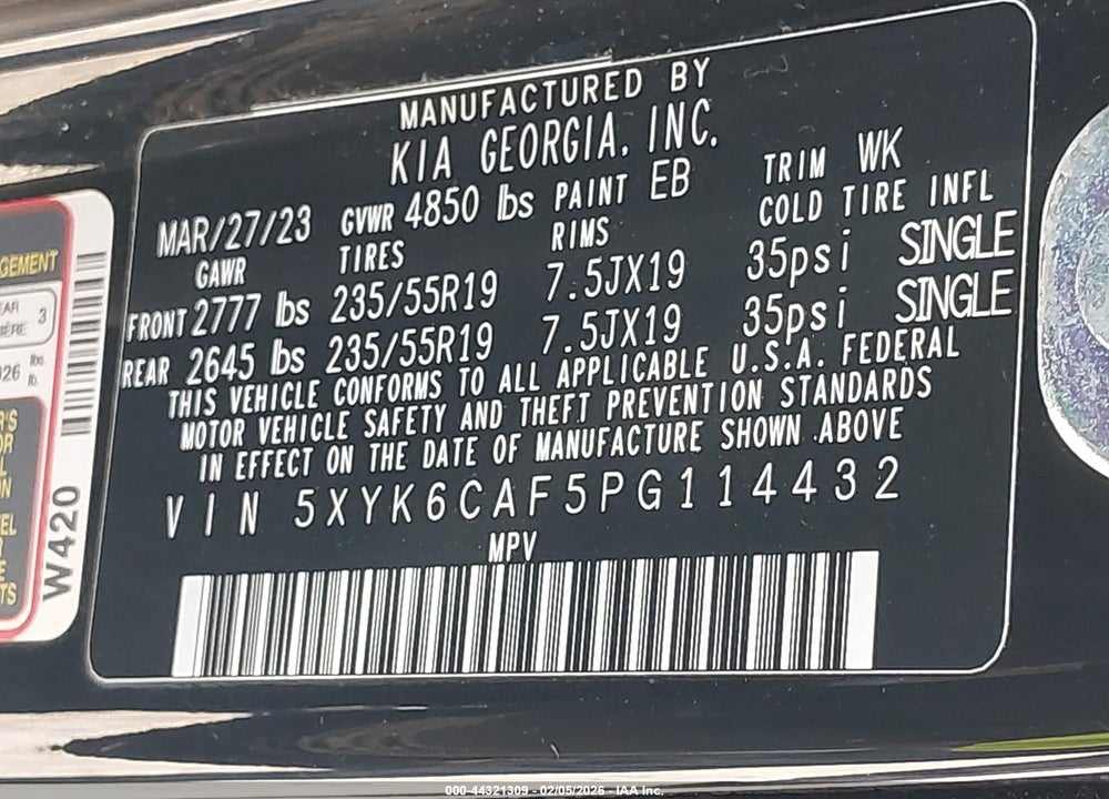 2023 KIA SPORTAGE X-LINE VIN: 5XYK6CAF5PG114432