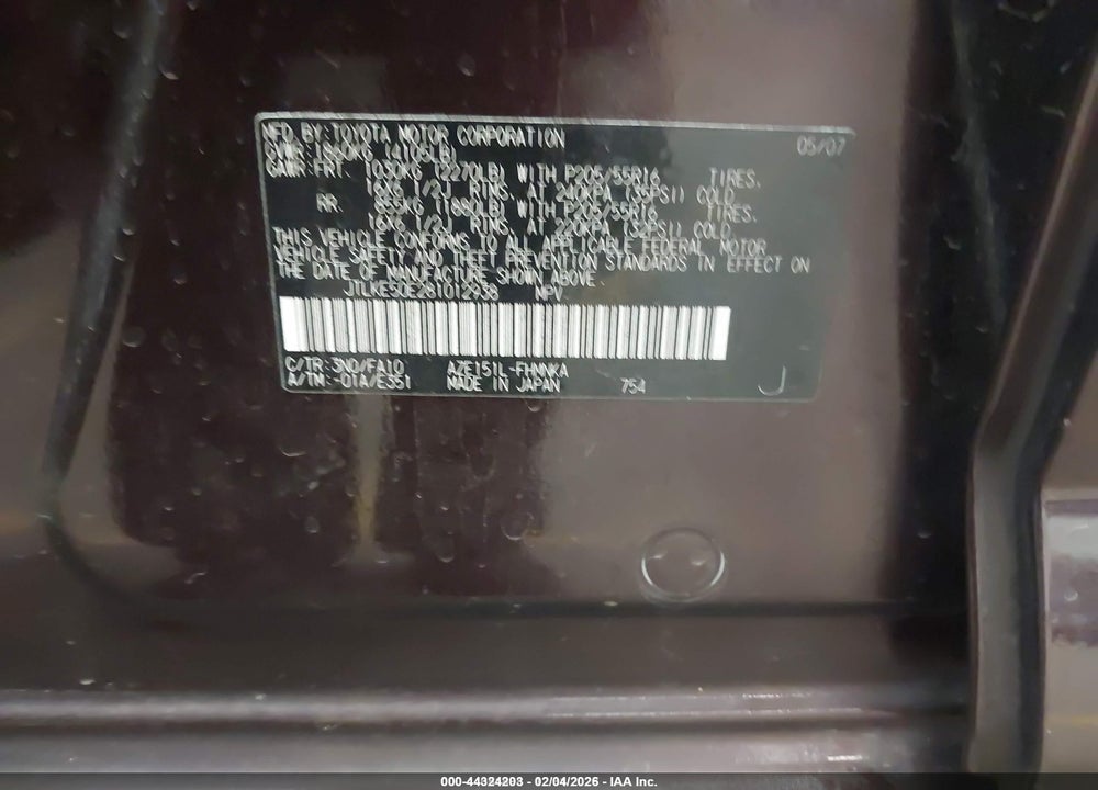 2008 SCION XB VIN: JTLKE50E281012938
