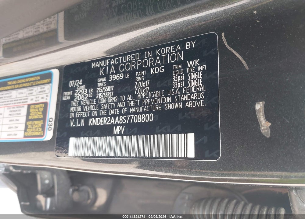 2025 KIA SELTOS EX VIN: KNDER2AA8S7708800