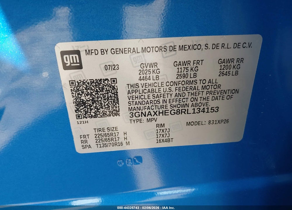 2024 CHEVROLET EQUINOX FWD LS VIN: 3GNAXHEG8RL134153