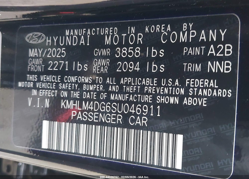 2025 HYUNDAI ELANTRA SEL SPORT VIN: KMHLM4DG6SU046911