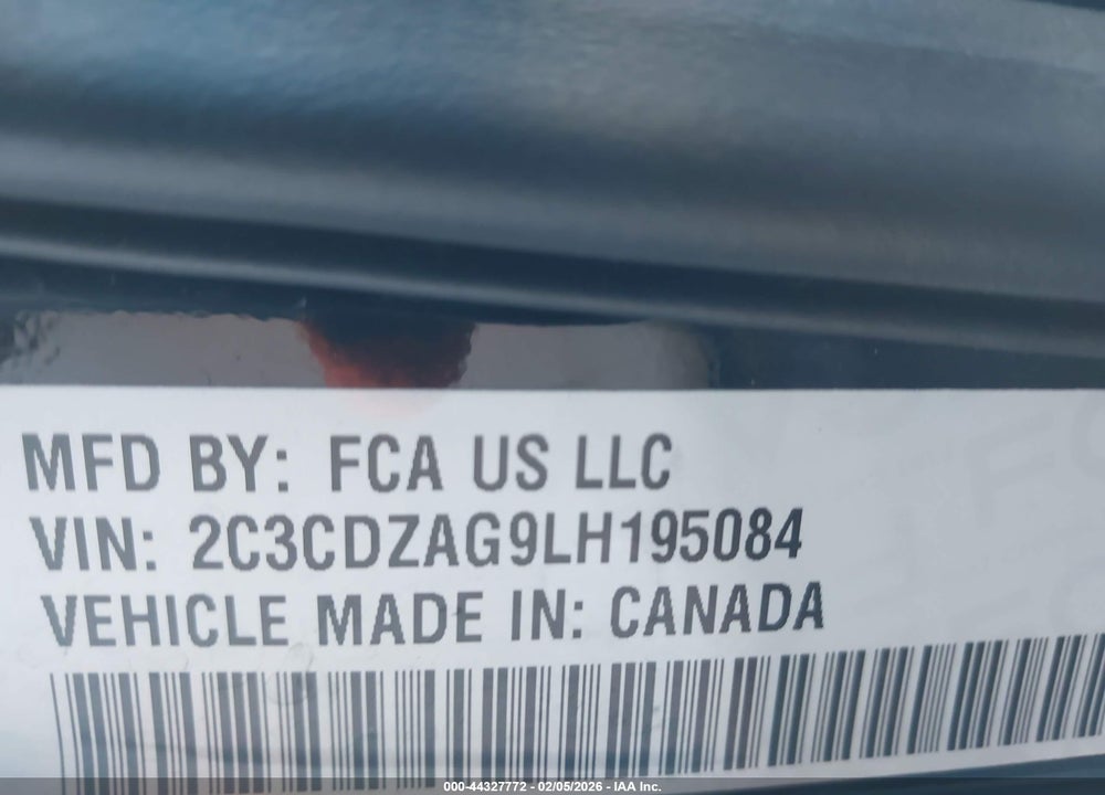 2020 DODGE CHALLENGER SXT VIN: 2C3CDZAG9LH195084