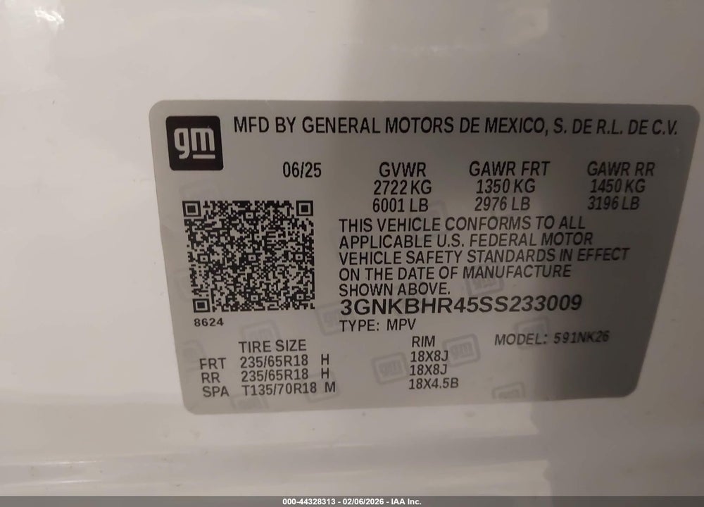 2025 CHEVROLET BLAZER AWD 2LT VIN: 3GNKBHR45SS233009