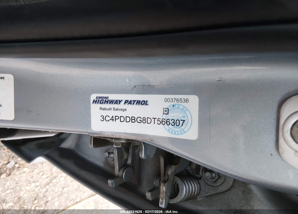 2013 DODGE JOURNEY VIN: 3C4PDDBG8DT566307