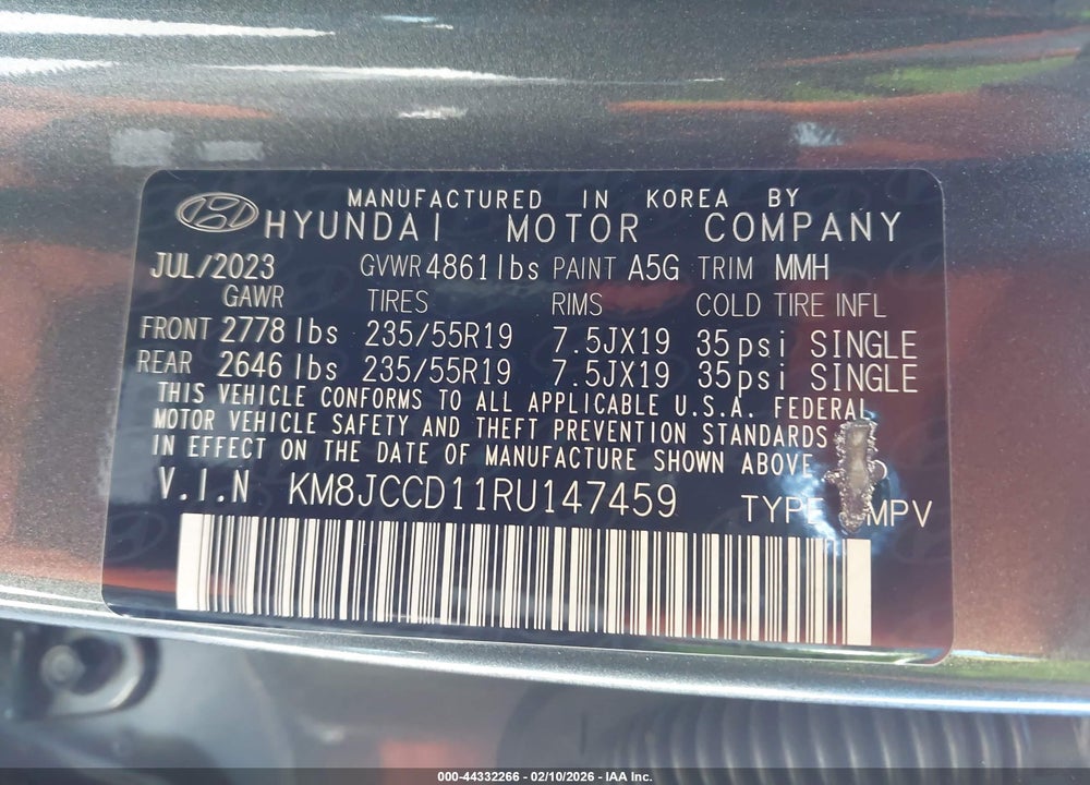 2024 HYUNDAI TUCSON HYBRID SEL CONVENIENCE VIN: KM8JCCD11RU147459