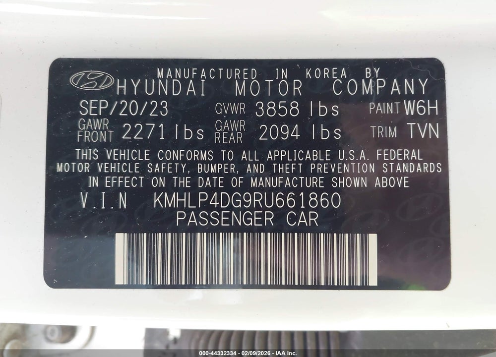 2024 HYUNDAI ELANTRA LIMITED VIN: KMHLP4DG9RU661860