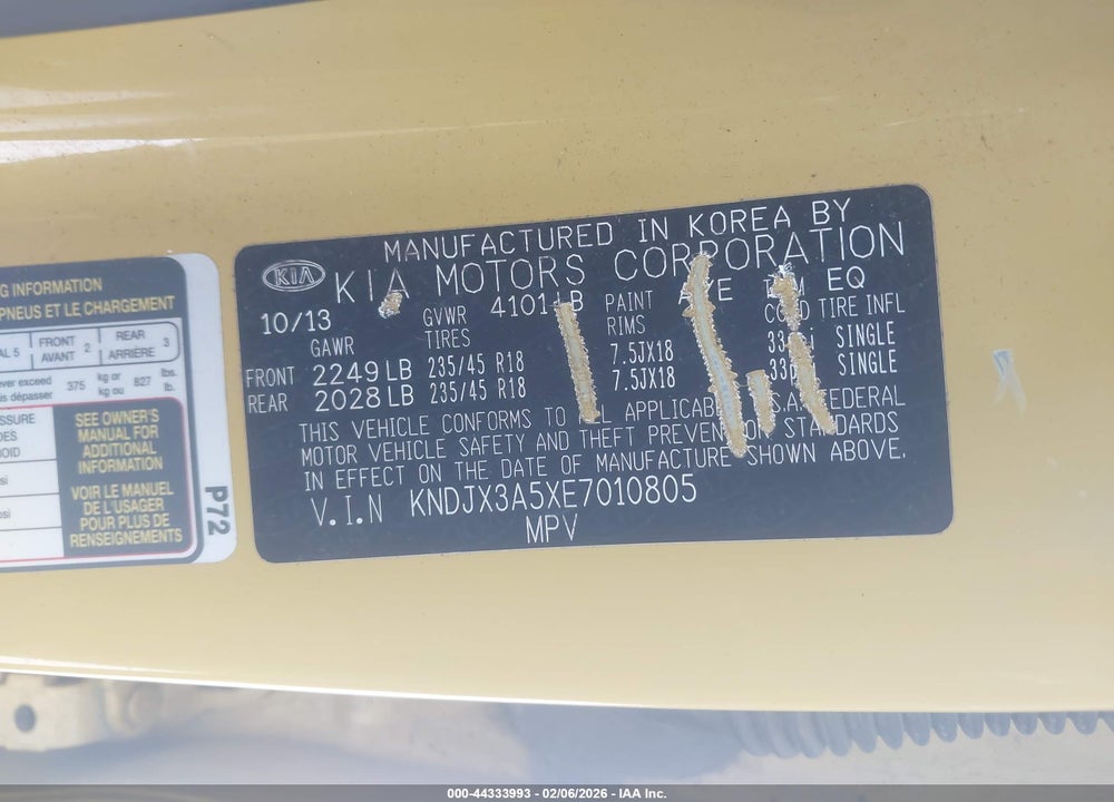 2014 KIA SOUL ! VIN: KNDJX3A5XE7010805
