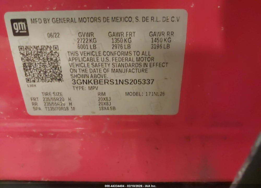 2022 CHEVROLET BLAZER FWD RS VIN: 3GNKBERS1NS205337