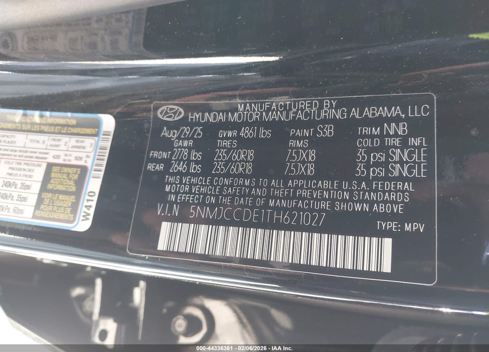 2026 HYUNDAI TUCSON SEL PREMIUM VIN: 5NMJCCDE1TH621027