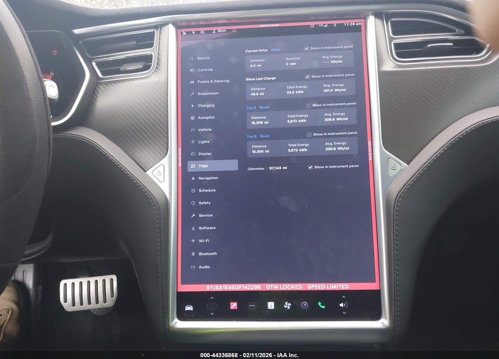 2016 TESLA MODEL S 90D/P100D/P85D/P90D VIN: 5YJSA1E45GF142296