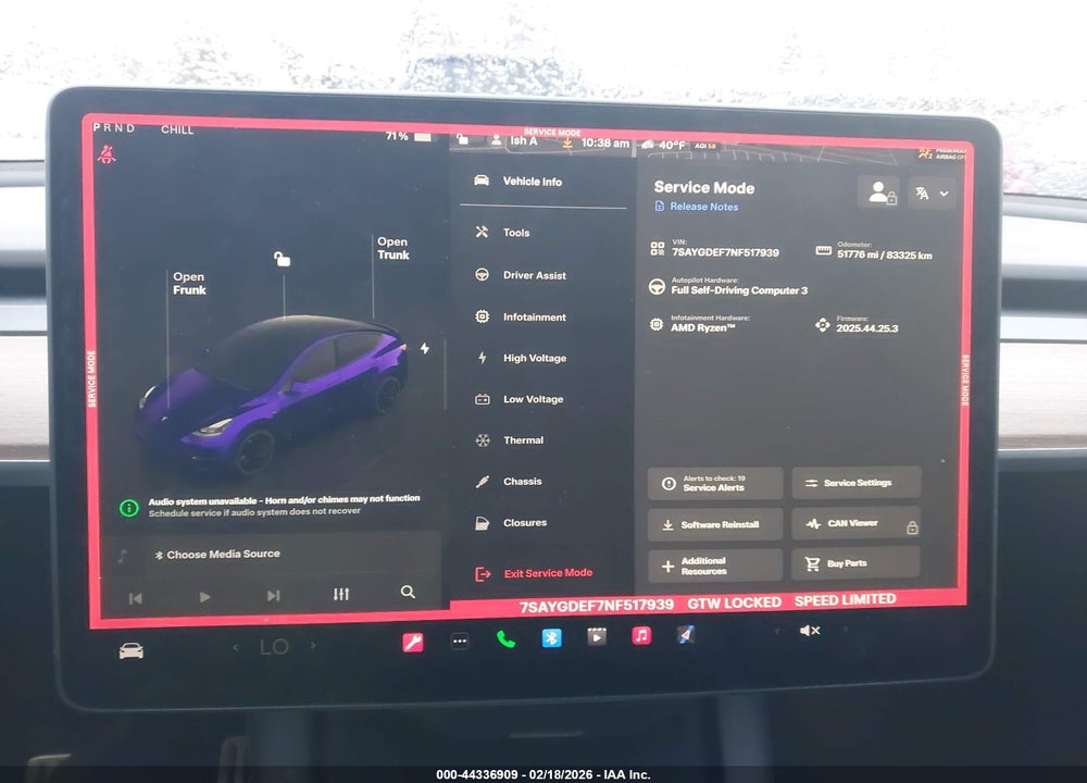 2022 TESLA MODEL Y PERFORMANCE DUAL MOTOR ALL-WHEEL DRIVE VIN: 7SAYGDEF7NF517939