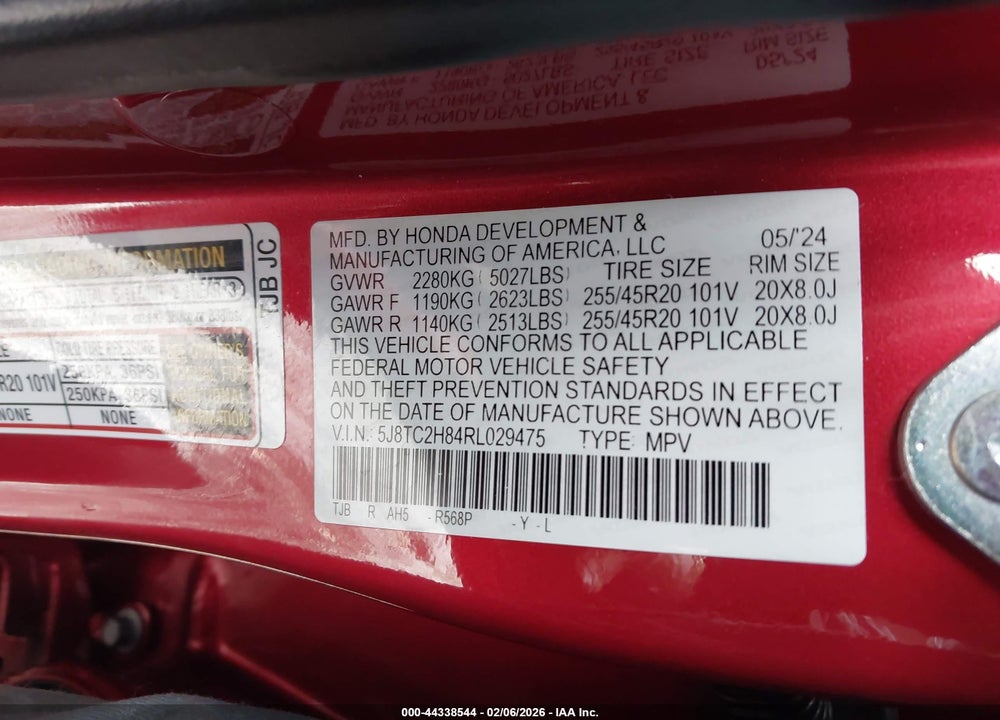 2024 ACURA RDX A-SPEC ADVANCE PACKAGE VIN: 5J8TC2H84RL029475