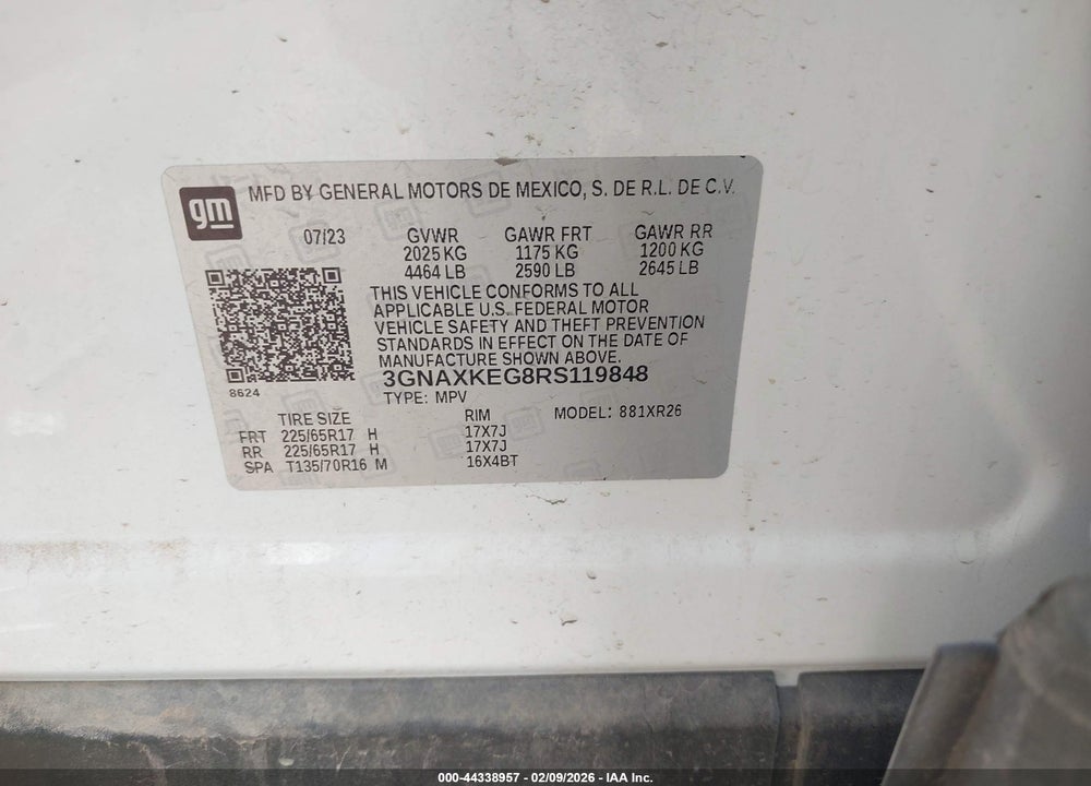 2024 CHEVROLET EQUINOX FWD LT VIN: 3GNAXKEG8RS119848