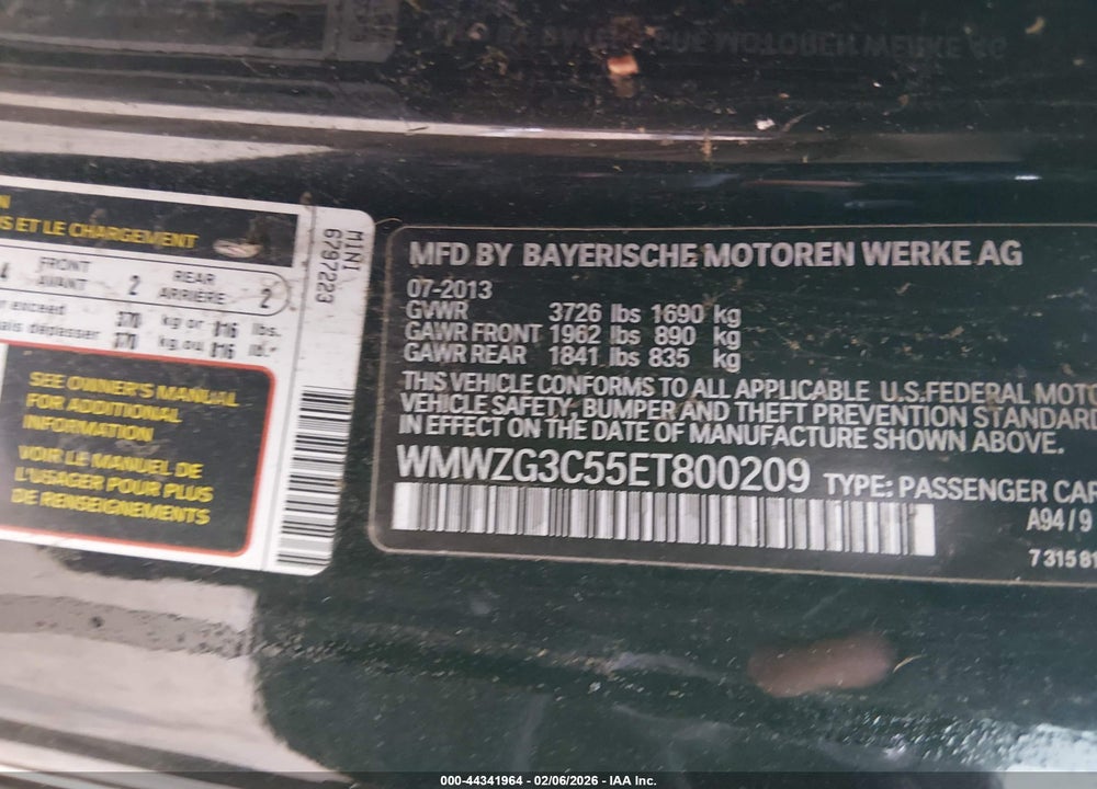 2014 MINI CLUBMAN COOPER S VIN: WMWZG3C55ET800209