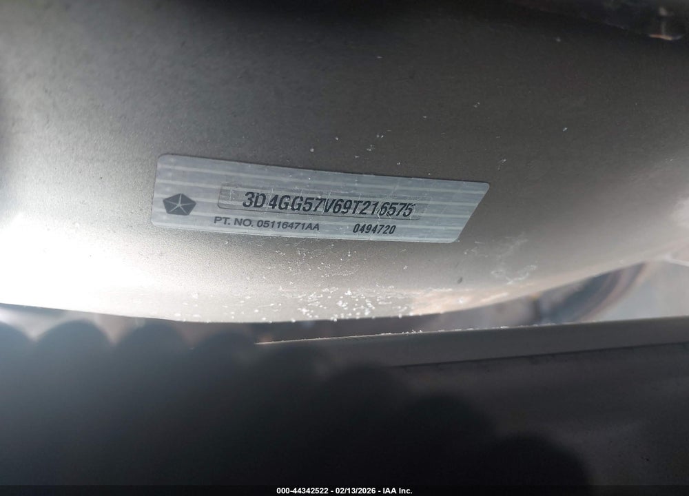 2009 DODGE JOURNEY SXT VIN: 3D4GG57V69T216575