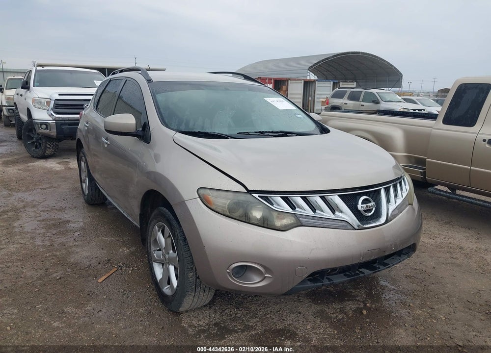 2009 NISSAN MURANO S VIN: JN8AZ18W19W101037