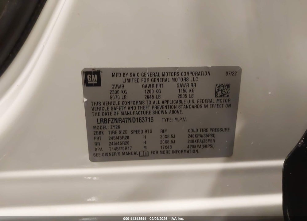 2022 BUICK ENVISION FWD ESSENCE VIN: LRBFZNR47ND163715
