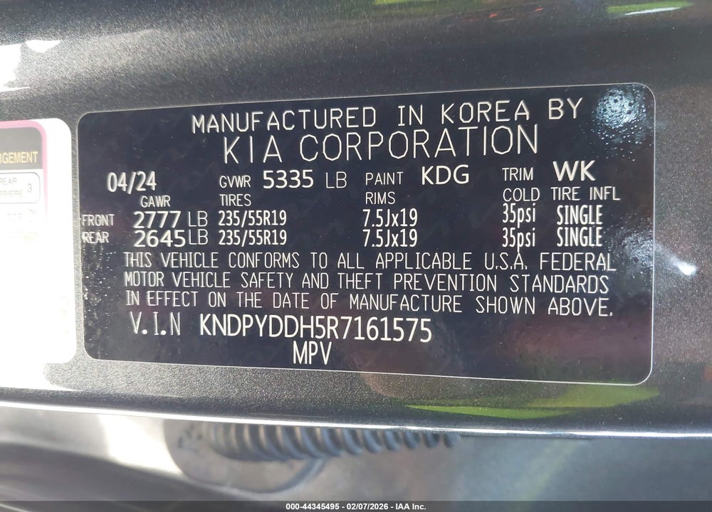 2024 KIA SPORTAGE PLUG-IN HYBRID X-LINE VIN: KNDPYDDH5R7161575