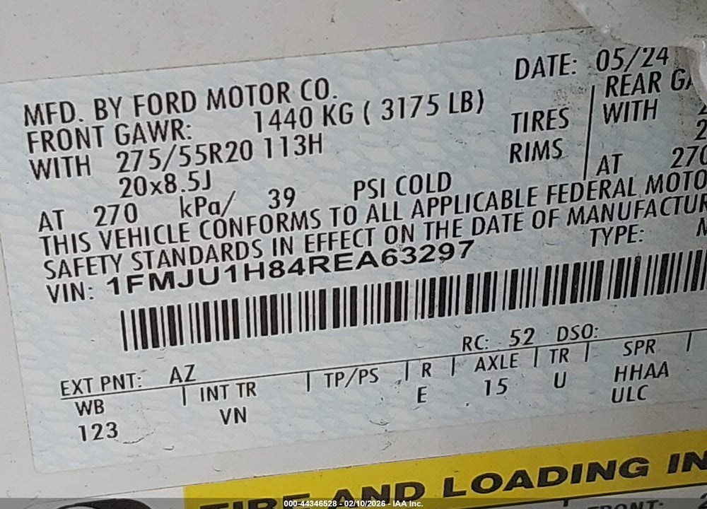 2024 FORD EXPEDITION XLT VIN: 1FMJU1H84REA63297