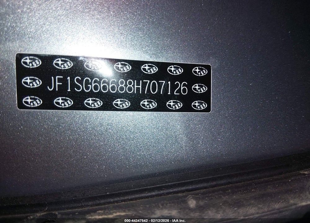 2008 SUBARU FORESTER SPORTS 2.5X VIN: JF1SG66688H707126