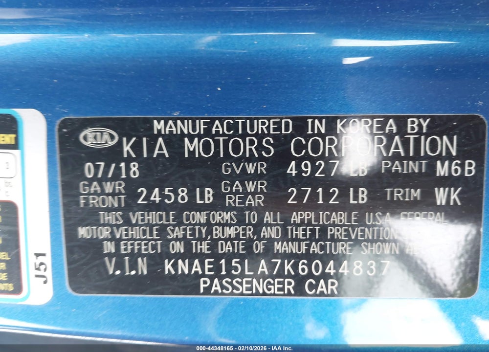 2019 KIA STINGER VIN: KNAE15LA7K6044837