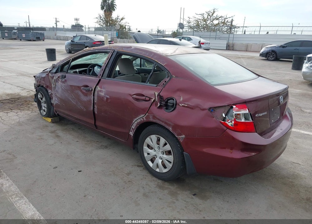 2012 HONDA CIVIC LX VIN: 2HGFB2E50CH503291