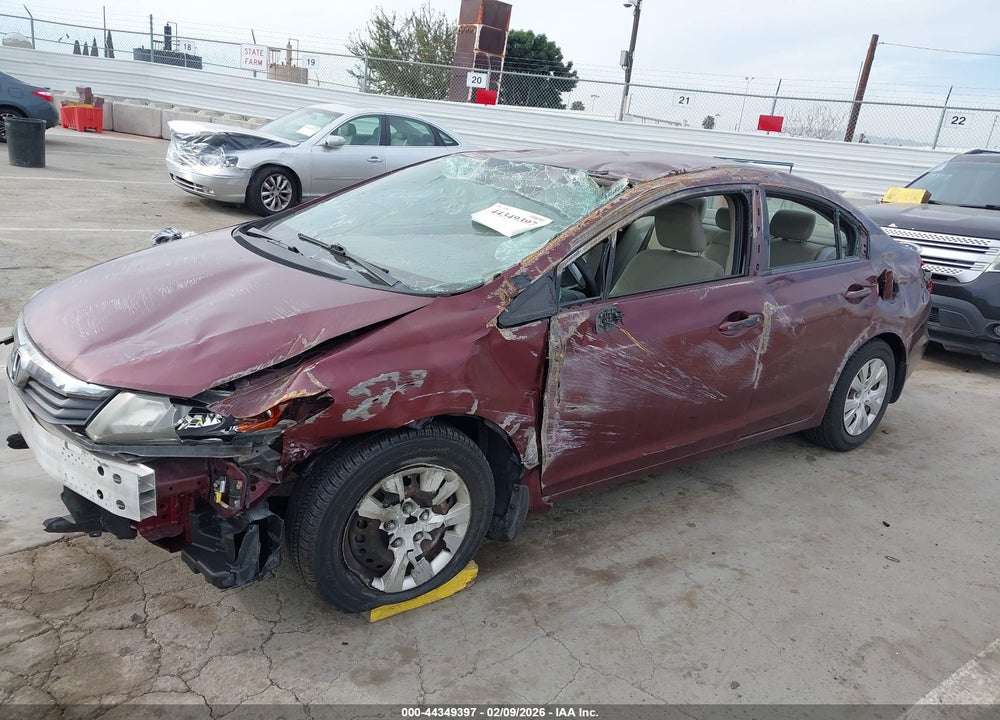 2012 HONDA CIVIC LX VIN: 2HGFB2E50CH503291