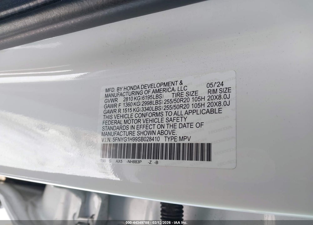 2025 HONDA PILOT BLACK EDITION VIN: 5FNYG1H99SB028410
